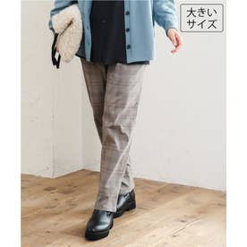 【大きいサイズ】さらさらストレッチ裏起毛ストレートパンツ （ダークブラウン）