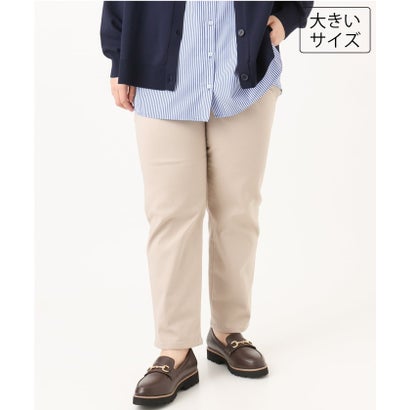 エウルキューブ eur3 【大きいサイズ】さらさらストレッチ裏起毛ストレートパンツ （グレージュ）｜詳細画像