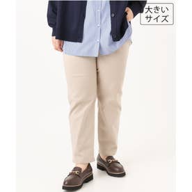 【大きいサイズ】さらさらストレッチ裏起毛ストレートパンツ （グレージュ）