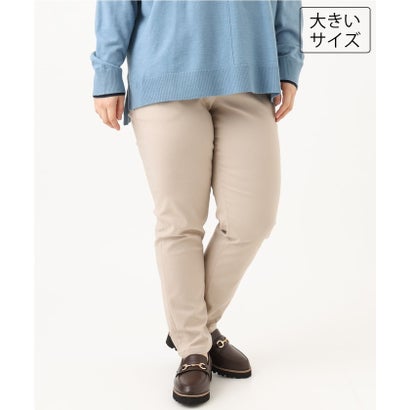 エウルキューブ eur3 【シリーズ累計販売2万枚！/大きいサイズ】さらさらストレッチ裏起毛テーパードパンツ （グレージュ）｜詳細画像