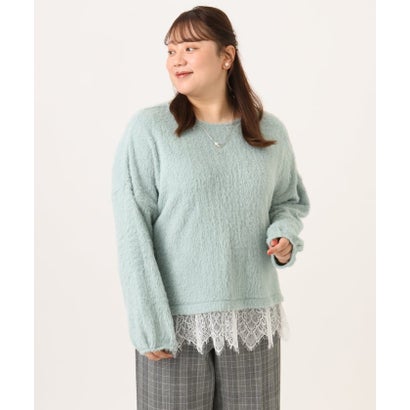 【WEB先行販売】【大きいサイズ】フラッフィーレースドッキングトップス （ラベンダー）｜詳細画像