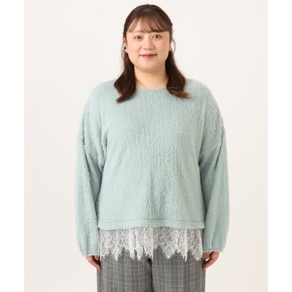 【WEB先行販売】【大きいサイズ】フラッフィーレースドッキングトップス （ダークブラウン）｜詳細画像