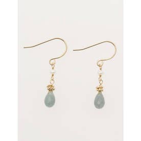 【岩座】淡水真珠×雫石ピアス アクア