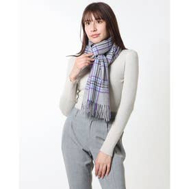 Cashmere Stole （light grey and purple）
