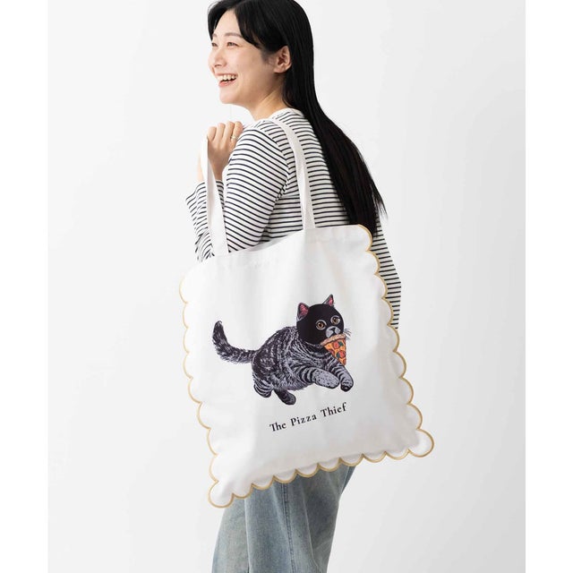 スカラップトートバッグ 犬 猫 ショッパー サブバック 大きめ （その他5）