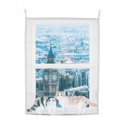 ジュビリー Jubilee ファブリックポスター 窓に風景と猫デザイン （その他2）｜詳細画像
