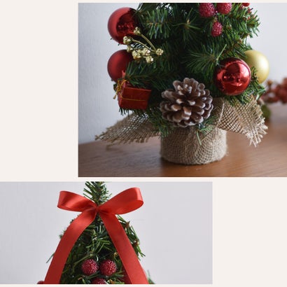 ミニクリスマスツリー 35cm クリスマスツリー （レッド）｜詳細画像
