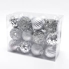 クリスマスツリー オーナメントボール 6cm 24個セット クリスマスツリー オーナメント （シルバー）