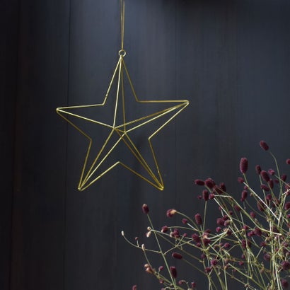 クリスマスメタリックワイヤー スター インテリア （ゴールド）｜詳細画像