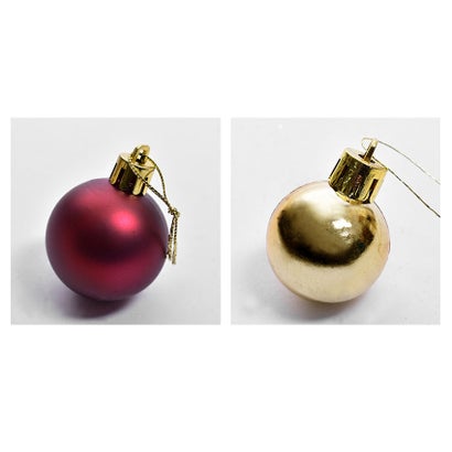 クリスマスツリー オーナメントボール 4cm 24個×8cm 6個 セット クリスマスツリー オーナメント （ワインレッド）｜詳細画像