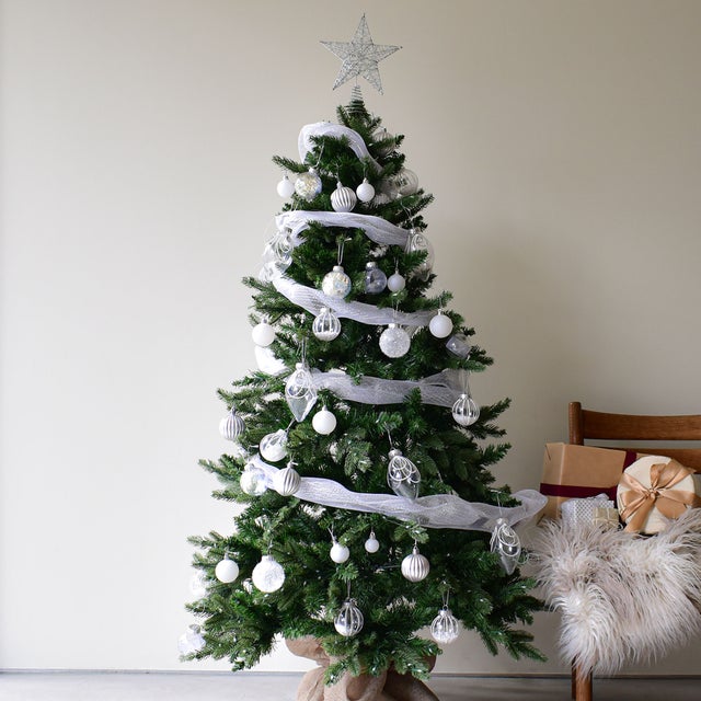 モダンツリーフルセット 150cm クリスマスツリー （シルバー）