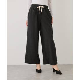 カシミヤタッチスムースワイドパンツ （ブラック）