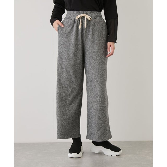 カシミヤタッチスムースワイドパンツ （グレー）