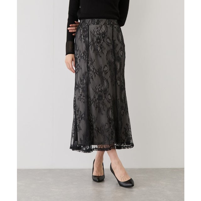 レースサーキュラースカート （ブラック）
