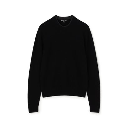 コントラストトリム カシミヤ クルーネックニット MISC3814 （19 ブラック）｜詳細画像