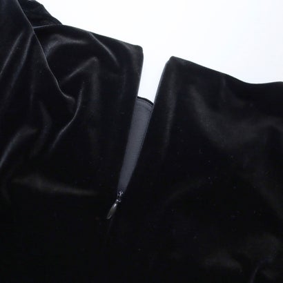 ジェシカハワード Jessica Howard ☆ビジュ装飾ベルベット素材七分袖セミタイトドレス （ブラック）｜詳細画像