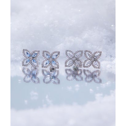 ジルバイジルスチュアート JILL by JILLSTUART Cubicフラワーピアス （シルバー）｜詳細画像