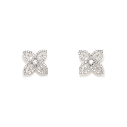 ジルバイジルスチュアート JILL by JILLSTUART Cubicフラワーピアス （ブルー）｜詳細画像