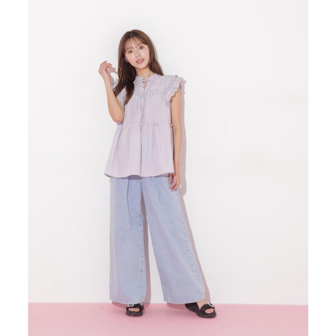 ジルバイジルスチュアート JILL by JILLSTUART カットワークティアード 
