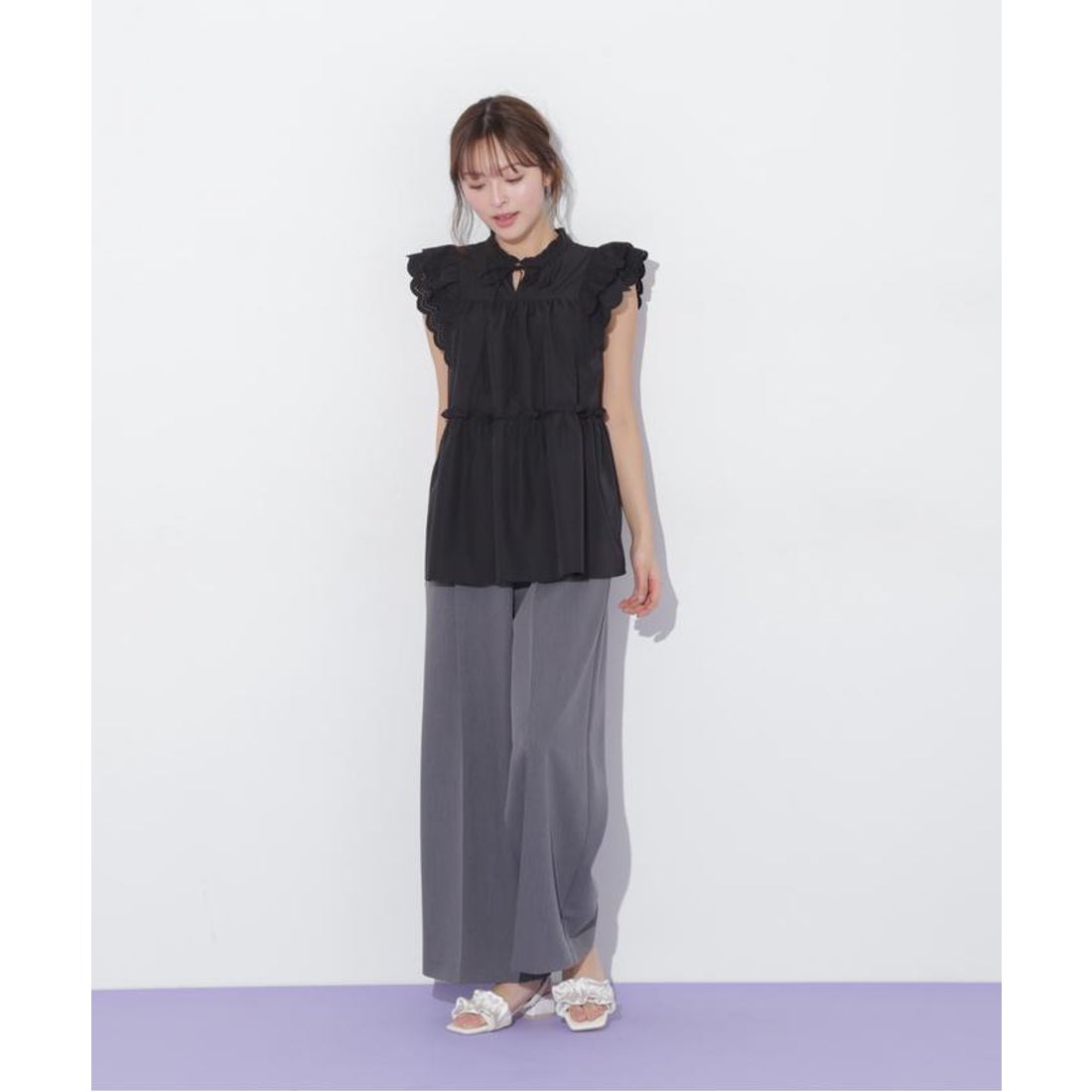 ジルバイジルスチュアート JILL by JILLSTUART カットワークティアード 