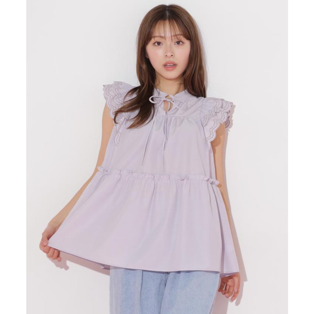 ジルバイジルスチュアート JILL by JILLSTUART カットワークティアード 