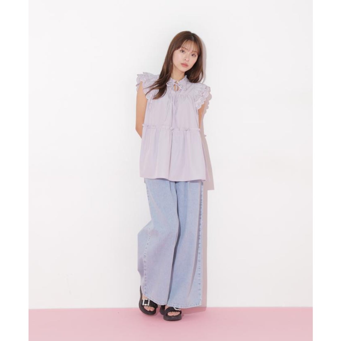 ジルバイジルスチュアート JILL by JILLSTUART カットワークティアード