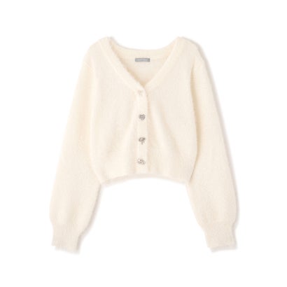 フィルムフェザーリボンボタンニット （グレー）｜詳細画像