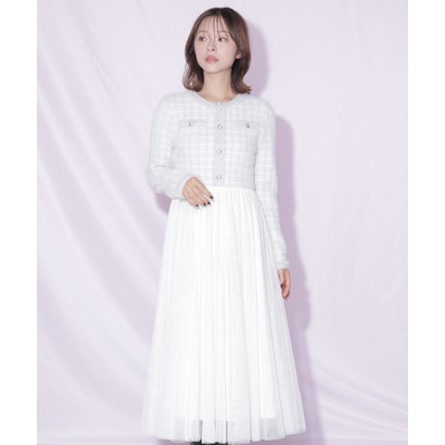ジルバイジルスチュアート JILL by JILLSTUART ニットジャケットドッキングワンピース （グレー）｜詳細画像