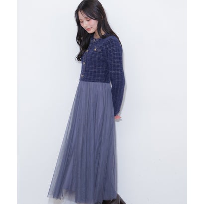 ジルバイジルスチュアート JILL by JILLSTUART ニットジャケットドッキングワンピース （グレー）｜詳細画像