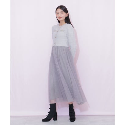 ジルバイジルスチュアート JILL by JILLSTUART ニットジャケットドッキングワンピース （グレー）｜詳細画像