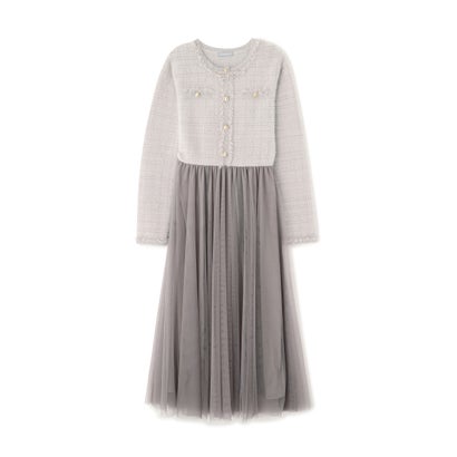 ジルバイジルスチュアート JILL by JILLSTUART ニットジャケットドッキングワンピース （グレー）｜詳細画像