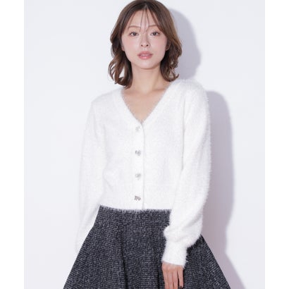 ジルバイジルスチュアート JILL by JILLSTUART フィルムフェザーリボンボタンニット （チャコール1）｜詳細画像