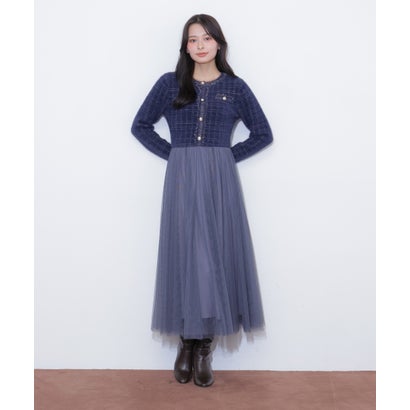ジルバイジルスチュアート JILL by JILLSTUART ニットジャケットドッキングワンピース （ホワイト）｜詳細画像