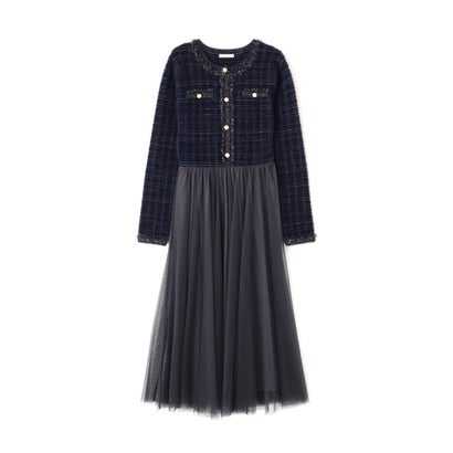 ジルバイジルスチュアート JILL by JILLSTUART ニットジャケットドッキングワンピース （ホワイト）｜詳細画像