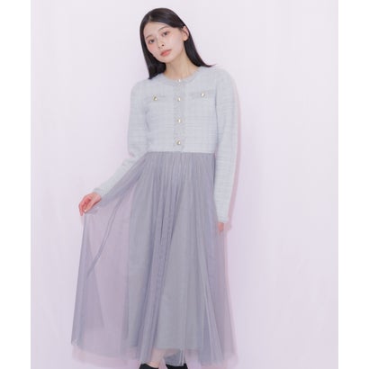 ジルバイジルスチュアート JILL by JILLSTUART ニットジャケットドッキングワンピース （ホワイト）｜詳細画像