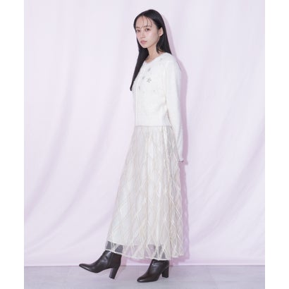 ジルバイジルスチュアート JILL by JILLSTUART フロントビジューフェザーニット （ブルー）｜詳細画像