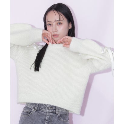 ジルバイジルスチュアート JILL by JILLSTUART ソフトフェザーリボンニット （ベージュ）｜詳細画像