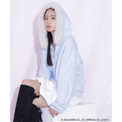 ジルバイジルスチュアート JILL by JILLSTUART ＜HELLO KITTYコラボ＞フェイクファー付きフーデイー （ブルー）｜詳細画像
