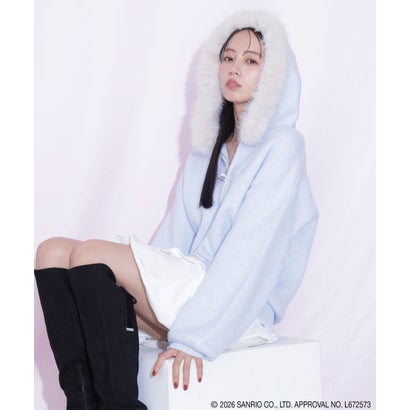 ジルバイジルスチュアート JILL by JILLSTUART ＜HELLO KITTYコラボ＞フェイクファー付きフーデイー （ホワイト）｜詳細画像
