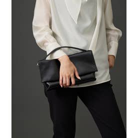 【SHIHOさん着用・ショルダー紐付き・マルチWAY】レザークラッチ バッグ （ブラック）