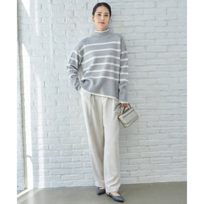 【カタログ掲載・WEB限定カラーあり・洗える】ウールカシミヤブレンドハイネック ニット （ライトイエロー）｜詳細画像