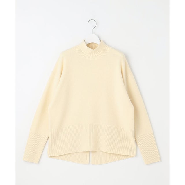 【カタログ掲載・WEB限定カラーあり・洗える】ウールカシミヤブレンドハイネック ニット （ライトイエロー）