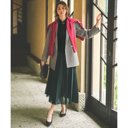 【SHIHOさん着用・アンサンブル対応可・上品ベーシック】リファインソフトニット カーディガン （レッド）｜詳細画像