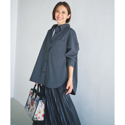 【カタログ掲載・ライトアウターに・大人の抜け感】フォルム シャツジャケット （ベージュ）｜詳細画像