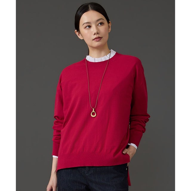 【定番・人気素材・JIYUKU STAFF SELECT COLOR】レーヨンストレッチアソート ニット （［WEB・トキハわさだ限定］カーマイン）