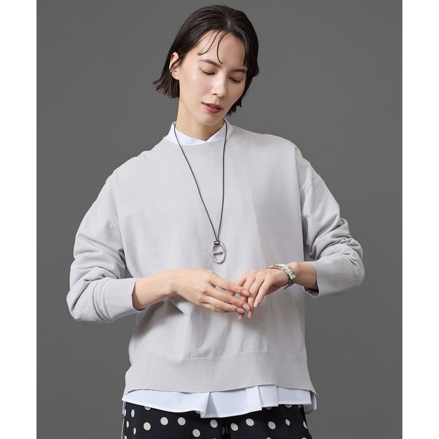 【定番・人気素材・JIYUKU STAFF SELECT COLOR】レーヨンストレッチアソート ニット （［WEB・JR名古屋高島屋限定］ライトグレー）