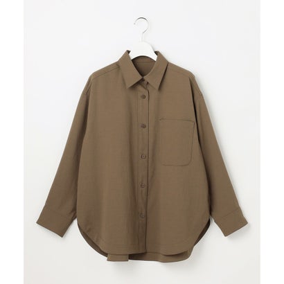 自由区 【カタログ掲載・ライトアウターに・大人の抜け感】フォルム シャツジャケット （チャコール）｜詳細画像