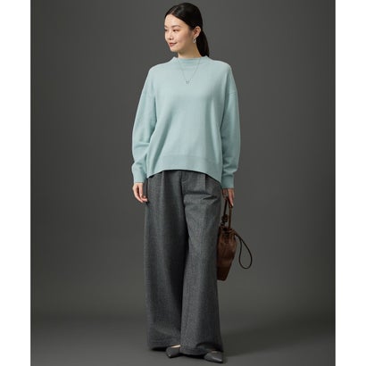 自由区 【カタログ掲載・大人カジュアル・ウエストゴム】ウールMIXラチネワイド パンツ （ベージュ）｜詳細画像