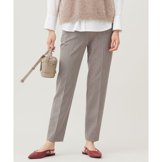 【WEB限定カラーあり・撥水加工・洗える】TRギャバテーパード パンツ （モカ）
