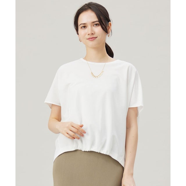 【接触冷感・UVカット・吸水速乾・抗菌防臭・洗える】ハイカウントフォルム Tシャツ （オフ）